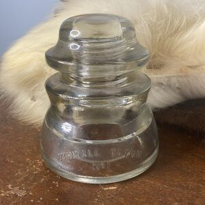 . Vintage Whitall Tatum No. 1 Clear Glass Electric Insulator